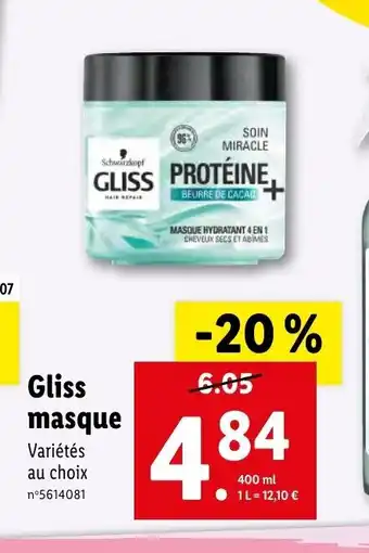Lidl Gliss Masque offre