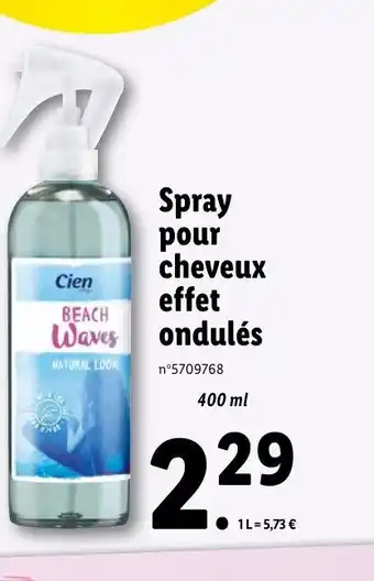 Lidl Spray Pour Cheveux Effet Ondulés offre