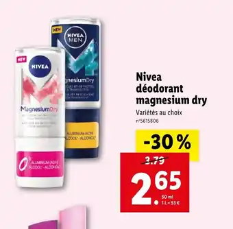 Lidl Nivea Déodorant Magnesium Dry offre