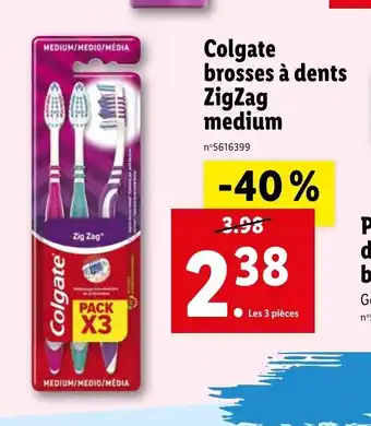 Lidl Colgate Brosses À Dents Zigzag Medium offre