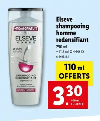 Lidl Elseve Shampooing Homme Redensifiant offre
