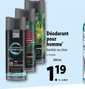 Lidl Déodorant Pour Homme offre