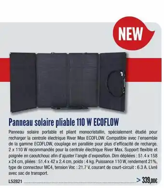 Panneau Solaire Pliable 110 W Ecoflow