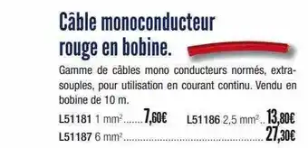 CĂąble Monoconducteur Rouge En Bobine
