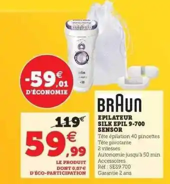 épilateur Silk épil 9-700 Sensor Braun