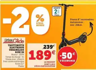 Super U Trottinette électrique Urbanglide Ride X8 offre