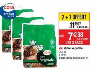Cora x Carrefour Litière Végétale Cora offre