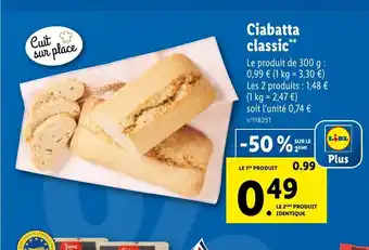 Lidl Ciabatta Classic offre