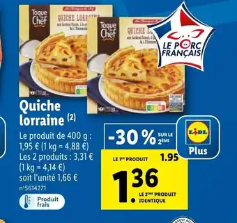 Lidl Quiche Lorraine offre