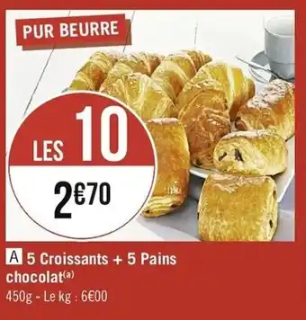 Casino Supermarchés 5 Croissants + 5 Pains offre