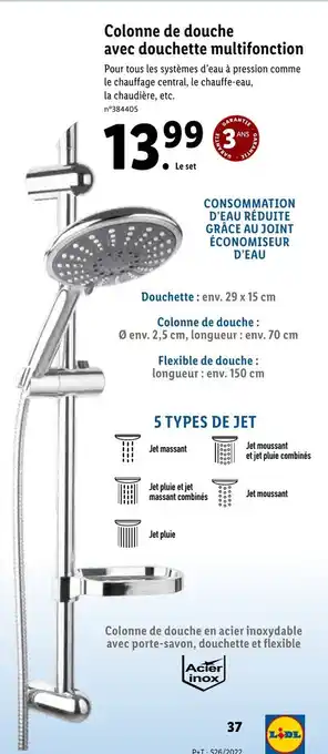 Lidl Colonne de douche avec douchette multifonction offre