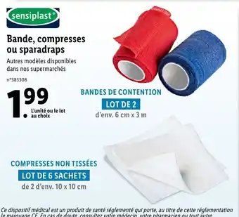Lidl Sensiplast Bande, compresses ou sparadraps offre