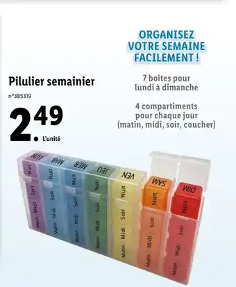 Lidl Pilulier semainier offre
