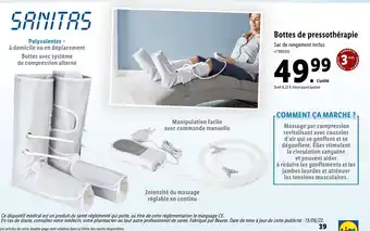 Lidl Bottes de pressothérapie offre