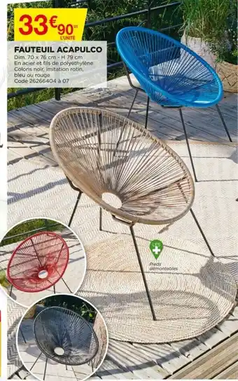 Bricomarché Fauteuil acapulco offre