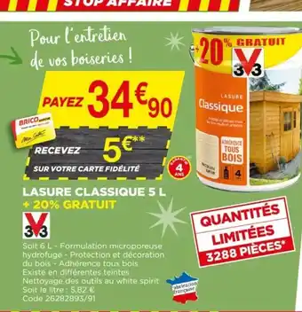 Bricomarché Lasure classique 5 l offre