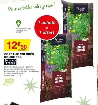 Copeaux colorés rouge 50 l
