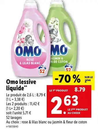 Lidl OMO lessive liquide offre