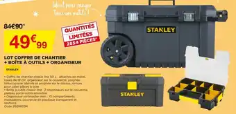 Bricomarché Lot coffre de chantier + boîte à outils + organiseur offre