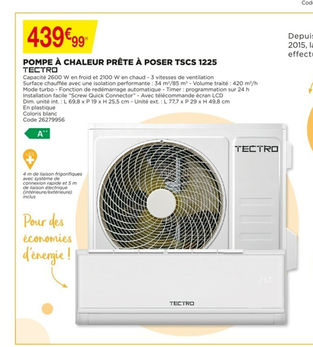 Pompe A Chaleur Pret A Poser Promo Pompe à chaleur prêt à poser tscs 1225 chez Bricomarché