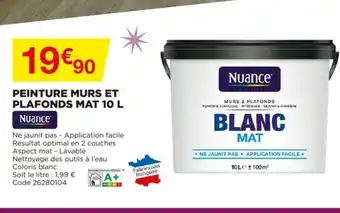 Bricomarché Peinture murs et plafonds mat 10 l offre