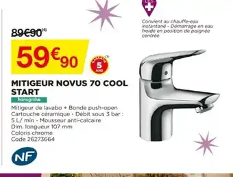Mitigeur novus 70 cool start