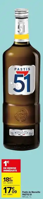 Carrefour Market PASTIS 51 pastis de marseille offre