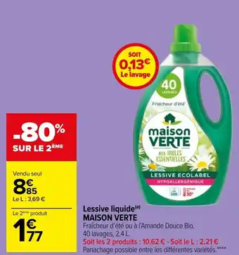 Carrefour Market MAISON VERTE lessive liquide offre
