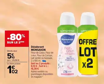 Carrefour Market MONSAVON déodorant offre