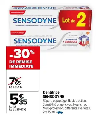 Carrefour Market SENSODYNE dentifrice offre