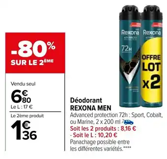Carrefour Market REXONA MEN déodorant offre