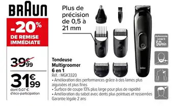 Carrefour Market BRAUN tondeuse multigroomer 6 en 1 offre