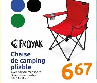 Action Chaise de camping pliable offre