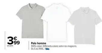 Carrefour Market Polo homme offre