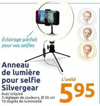 Action Anneau de lumière pour selfie silvergear offre
