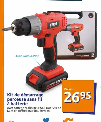 Action Kit de démarrage perceuse sans fil à batterie offre