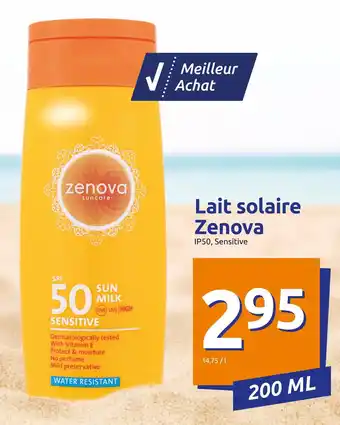 Action Lait solaire zenova offre