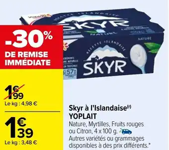 Carrefour Market YOPLAIT skyr à l'islandaise offre