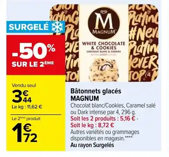 Carrefour Market Bâtonnets Glacés MAGNUM offre