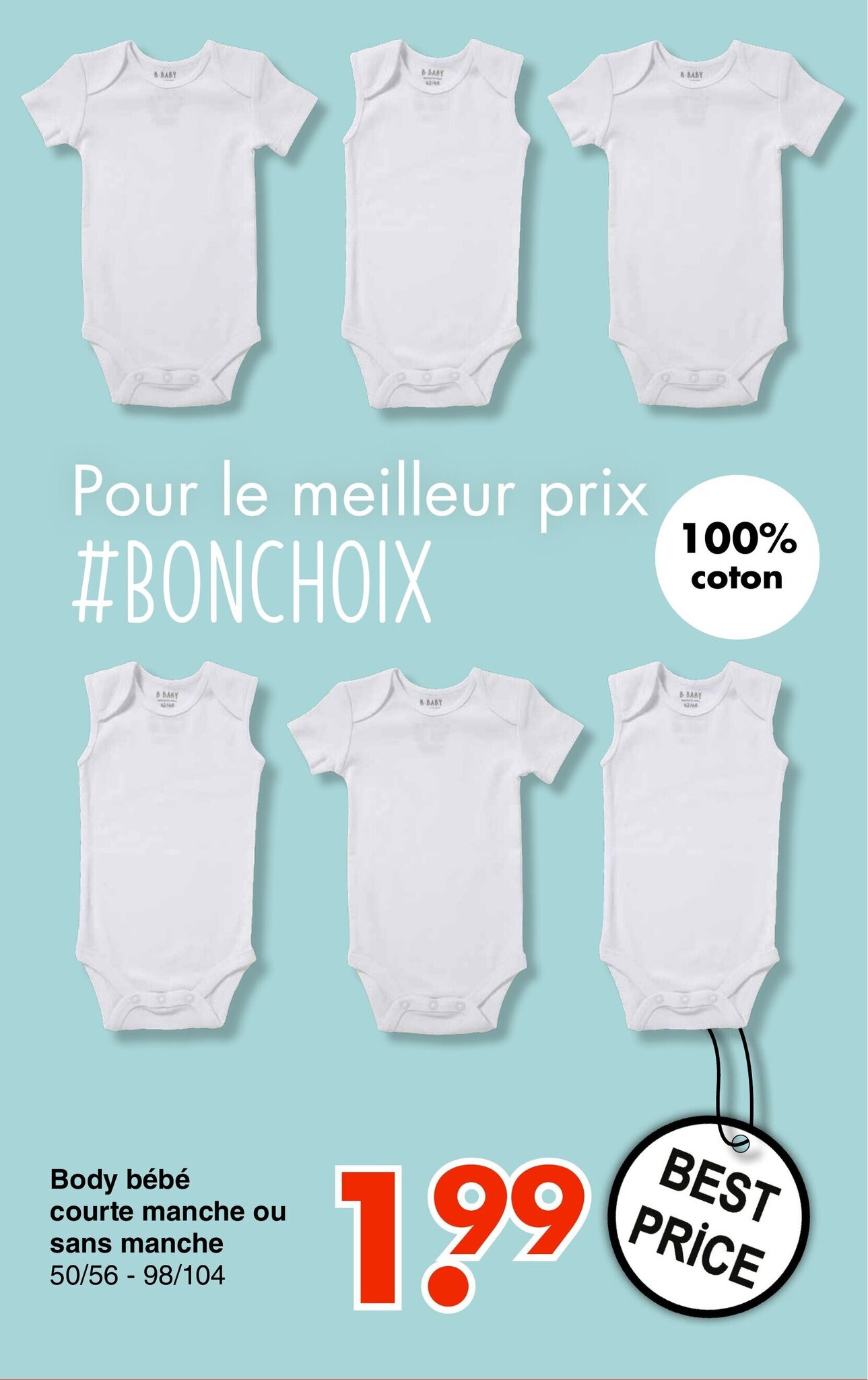 Promo Body Bebe Courte Manche Ou Sans Manche Chez Wibra