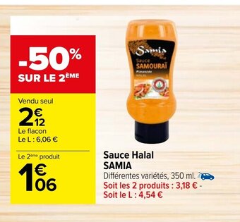Carrefour Market Sauce Halal Samia offre
