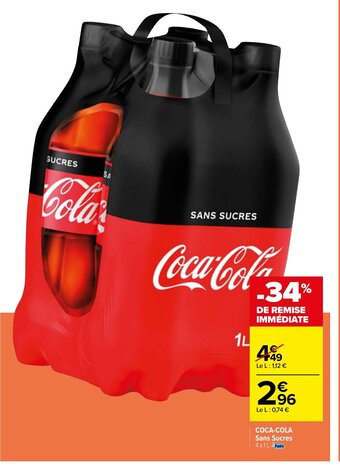 Carrefour Market Coca-Cola Sans Sucres offre