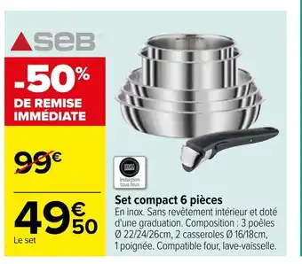 Carrefour Market Set Compact 6 Pièces offre