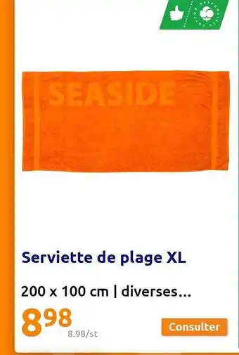 Action Serviette De Plage Xl offre