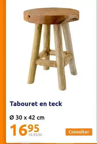 Action Tabouret En Teck offre