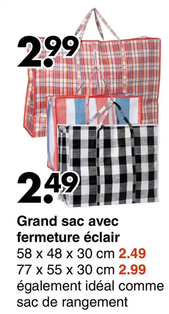 Grand sac avec fermeture éclair