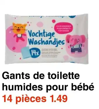 Wibra Gants de toilette humides pour bébé offre