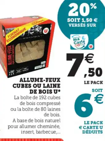 Allume-feux cubes ou Laine de bois U