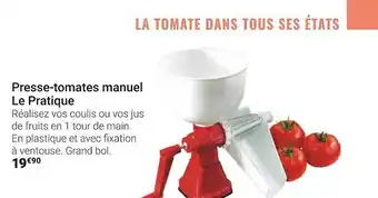 Gamm vert Presse-tomates Manuel Le Pratique offre