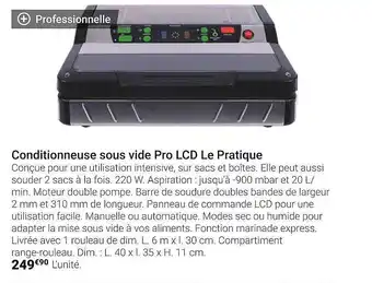 Gamm vert Conditionneuse Sous Vide Pro Lcd Le Pratique offre
